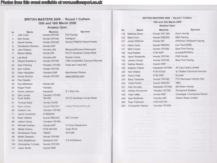 Event programme page